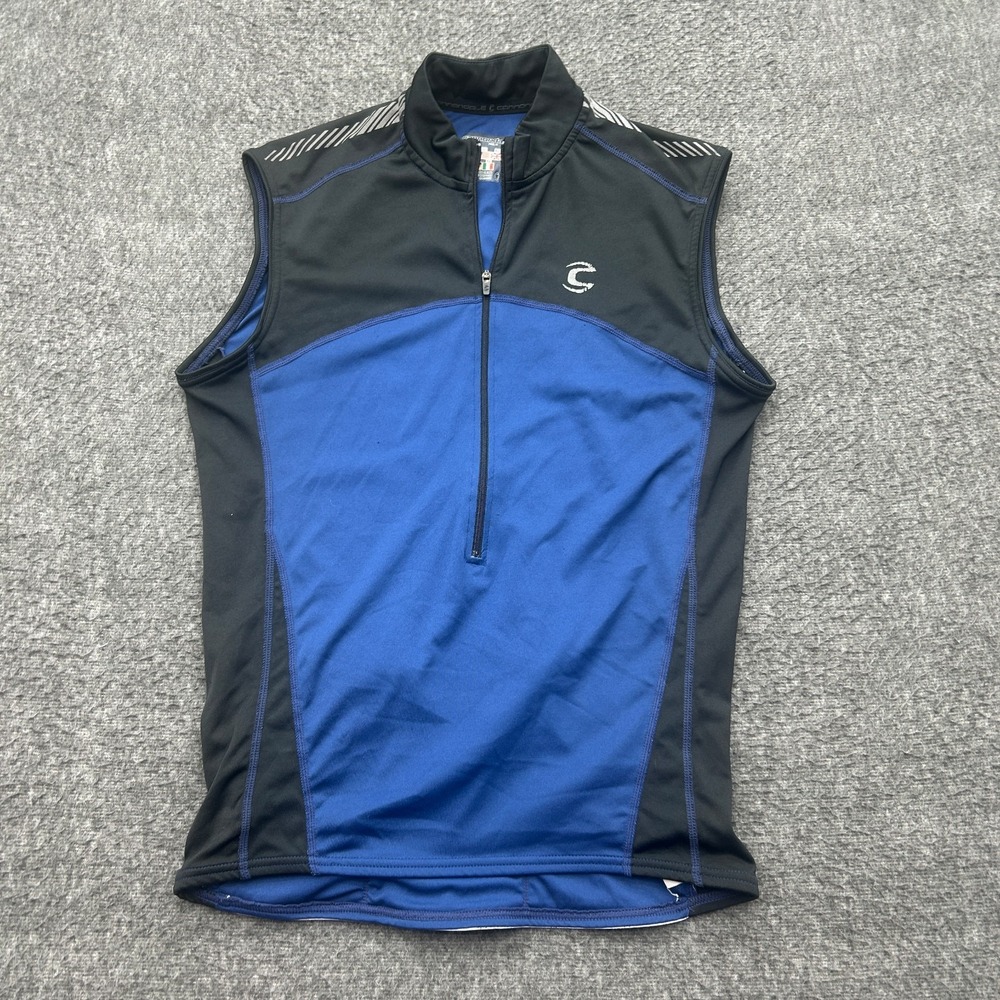 Cannondale Mens Cycling Vest Large Blue Zip-Up Front Lightweight